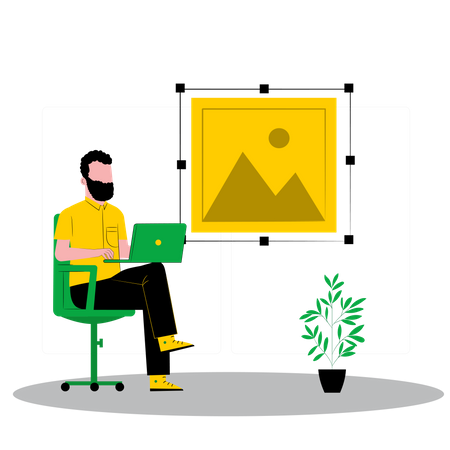 Creative Designer working at home  Illustration