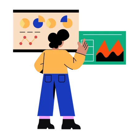 Creative designer working on analysis  Illustration