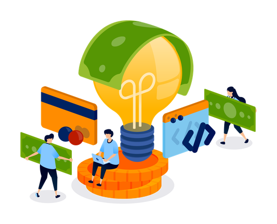 Creative Ideas for Developing Financial Startups Focused on Loans Debt Solutions and Innovation  Illustration