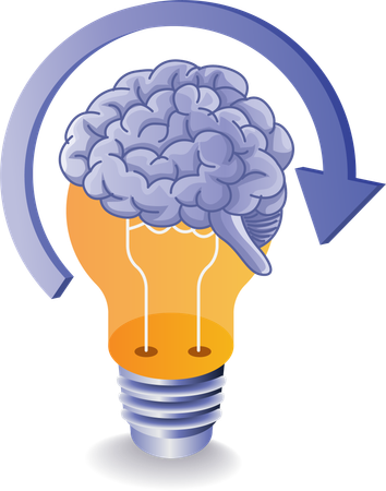 Creative ideas in AI brain  Illustration