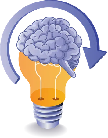 Creative ideas in AI brain  Illustration