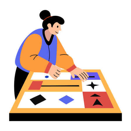 Creative person working on creativity  Illustration