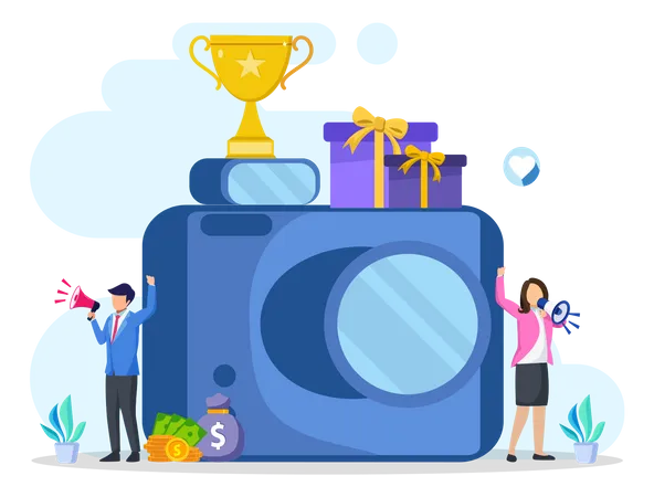 Photography Competition Illustration Flat Vector Template Illustration