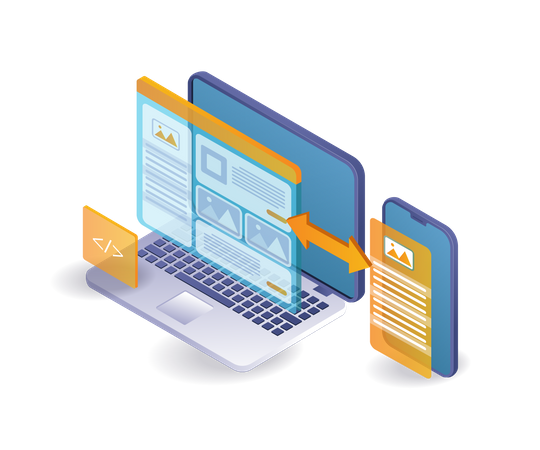Creative responsive web design  Illustration