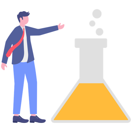 Creative scientist doing experiment  Illustration