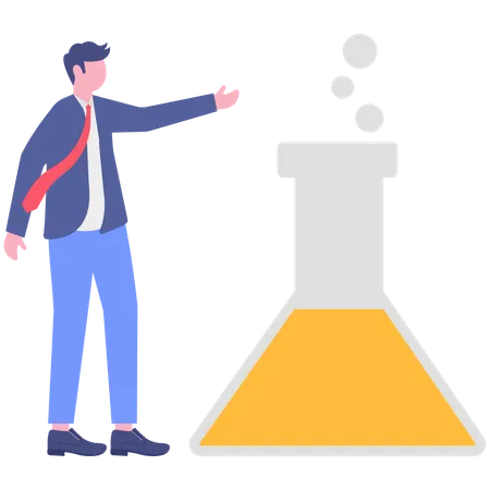 Creative scientist doing experiment  Illustration
