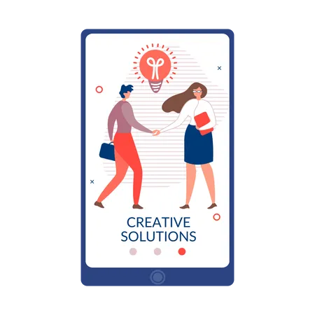 Creative solution using mobile application Illustration