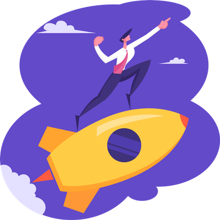 Creative Startup Rocket Launch  Illustration