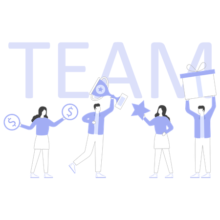 Creative team working together  Illustration