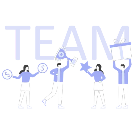 Creative team working together  Illustration