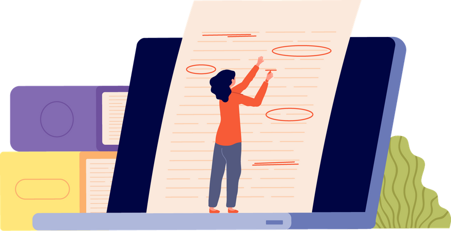 Creative text editor editing grammer  Illustration