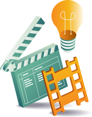 Creative video with editing idea  Illustration