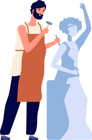 Creative workers. Handicraft people, handmade hobbies. Artist and designer, art embroidery and gardening. Persons with materials vector set. Handmade craftsman, occupation worker hobby illustration Illustration