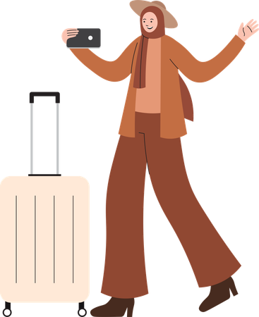 Créateur de contenu pour femmes musulmanes 4 Vlogger de voyage  Illustration