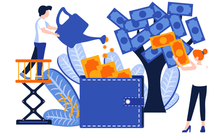 Creciente dinero de inversión  Ilustración