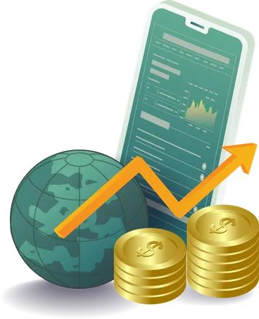 Crecimiento de la inversión en dispositivos móviles  Ilustración