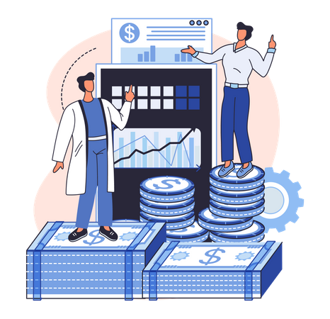 Crecimiento de los ingresos empresariales  Ilustración