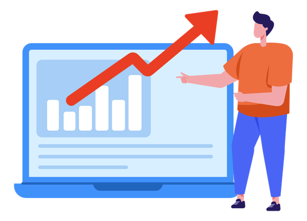 Crecimiento del marketing en redes sociales  Ilustración