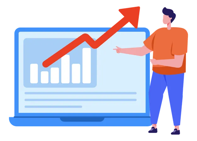 Crecimiento del marketing en redes sociales  Ilustración