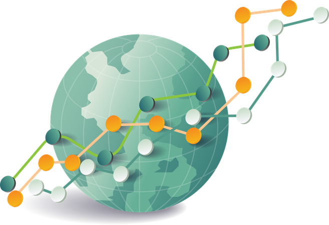 Crecimiento empresarial global  Ilustración