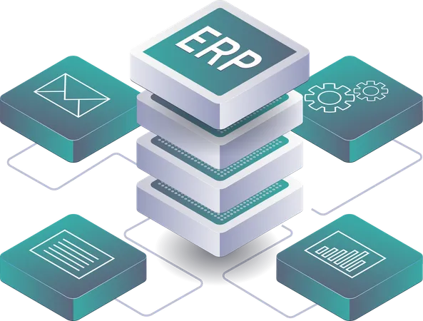 Crecimiento estratégico de las redes de servidores de bases de datos ERP en las empresas  Ilustración