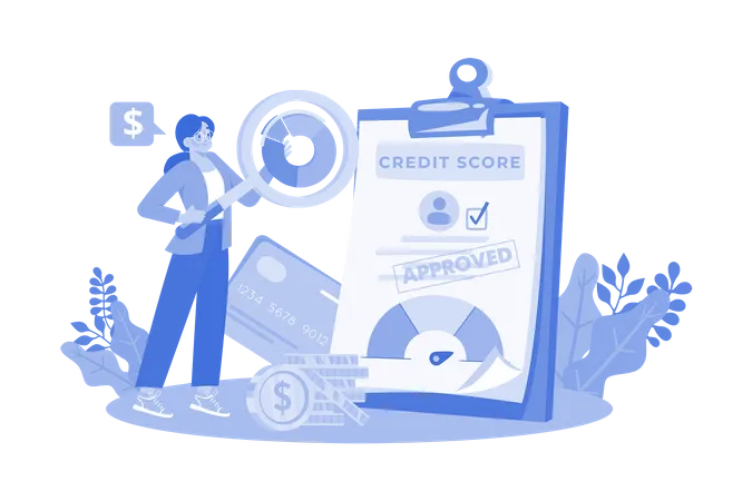 Credit analyst evaluates businesses of creditworthiness  Illustration