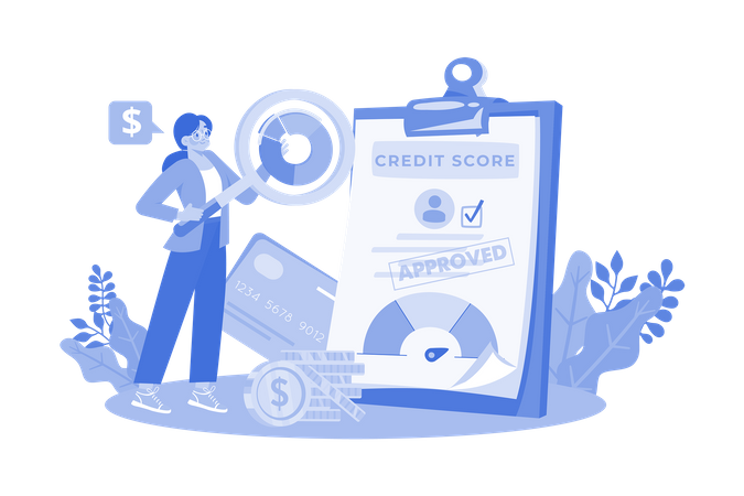 Credit analyst evaluates businesses of creditworthiness  Illustration