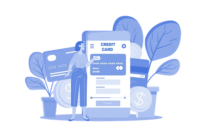 Credit Card Application Illustration Concept On A White Background Illustration