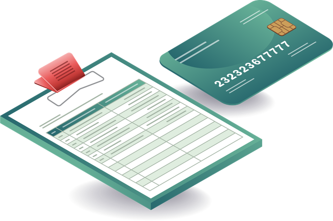 Credit card data form  Illustration