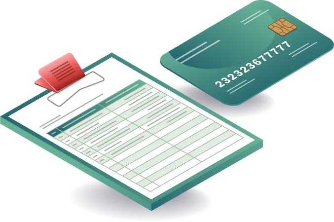 Credit card data form  Illustration