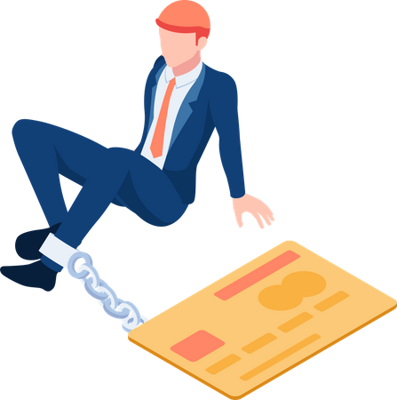 Credit card debt and financial crisis Illustration