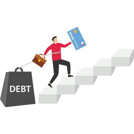 Credit Card Debt Has Stalled Progress Vector Illustration In Flat Style Illustration