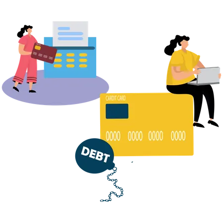 Credit card debt problem  Illustration