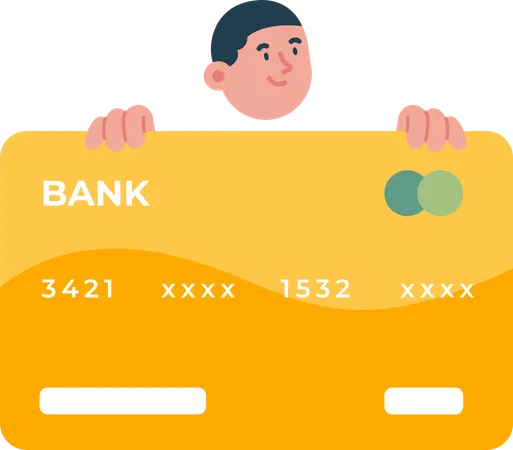 Credit Card for Cashless Payment  Illustration