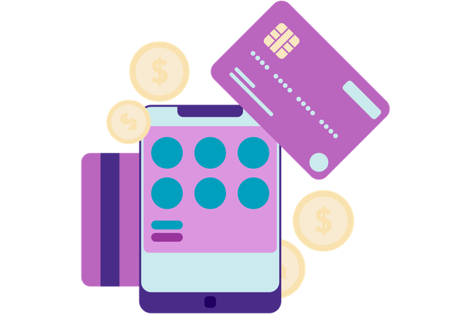 Credit card online payment  Illustration