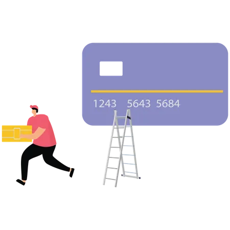 Credit card or debit card payment account fraud Illustration