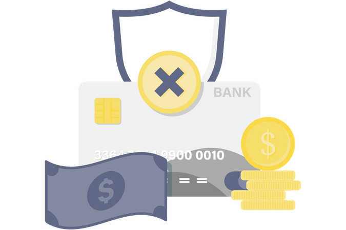 Credit card payment declined  Illustration