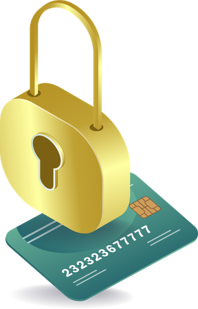 Credit card security and padlock  Illustration