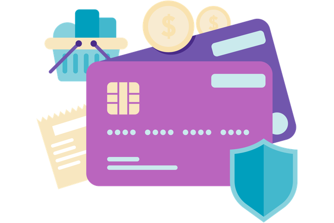 Credit card security  Illustration