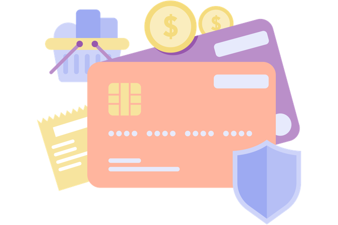 Credit card security  Illustration