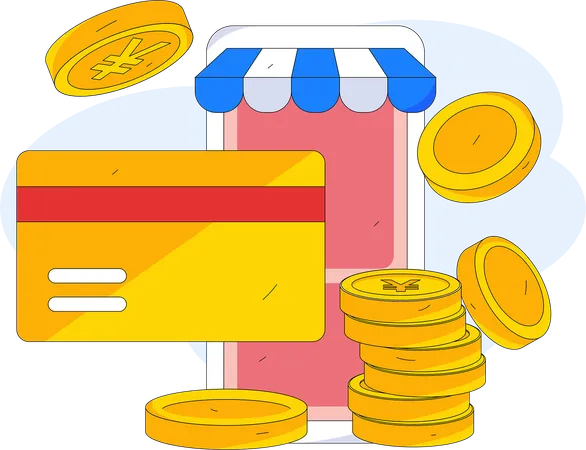 Credit card shopping  Illustration