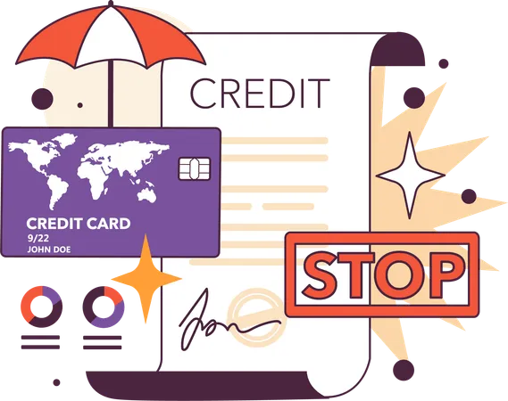 Credit card stop card credit  Illustration