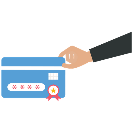 Credit Card with Award Ribbon for Best Credit Card  Illustration