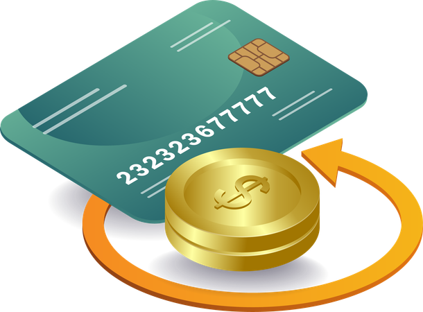 Credit card with financial cycle  Illustration