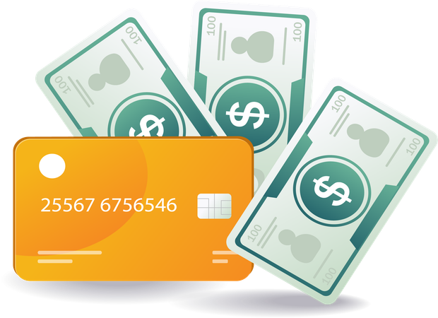 Credit card with money  Illustration