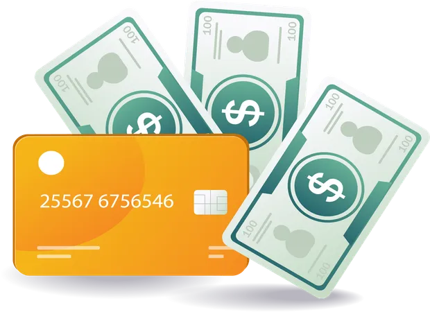 Credit card with money  Illustration