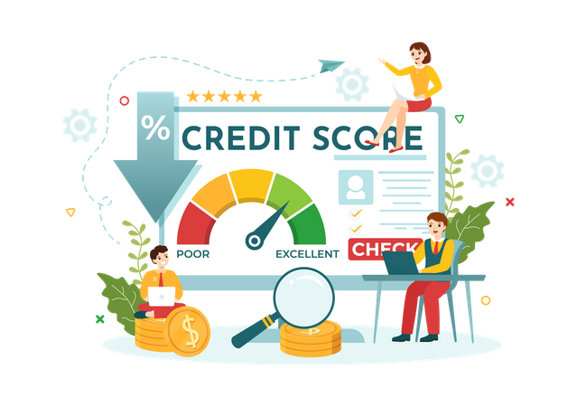 Credit Score Illustration - Free Download Business Illustrations ...