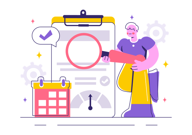 Man checking credit score  Illustration