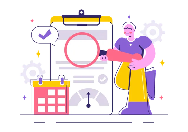 Man checking credit score  Illustration