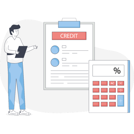 Credit score report displaying numerical scores and detailed credit history information  Illustration